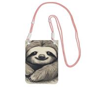 Pochette pour téléphone portable pour femme, sac à main pour téléphone portable, sac à main avec bandoulière rose, pochette de voyage paresseux mon esprit animal