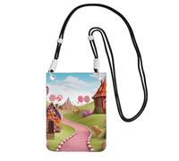 Pochette pour téléphone portable pour femme, sac à main pour téléphone portable, sac à main avec bandoulière noire, pochette de voyage Candy Beautiful Land