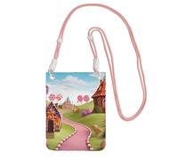 Pochette pour téléphone portable pour femme, sac à main pour téléphone portable, sac à main avec bandoulière rose, pochette de voyage Candy Beautiful Land