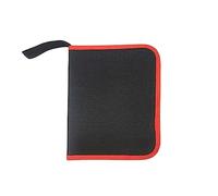 Pochette pratique à fermeture éclair pour forets, de rangement pour forets avec étiquettes transparentes pour le rangement des outils et des embouts de tournevis, à cinq outils en métal