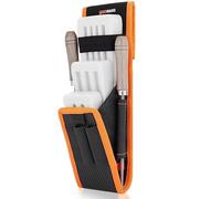 Pochette professionnelle pour coin de sciage, en robuste fibre de carbone haute résistance, 2 compartiments avec poches à glissière et fente élastique, compatible avec la plupart des ceintures
