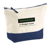 Pochette Progresser A Chaque Essai - Pouch - Idée Pochette Rangement Cadeau Anniversaire Fête Original Famille Travail Départ Collègue Retraite Noël. - Noir&Vert - 4