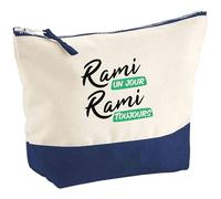 Pochette Rami Un Jour rami Toujours | Pouch | Idée Trousse Toilette Maquillage Cadeau Anniversaire Fête Original Famille Travail Départ Collègue Retraite