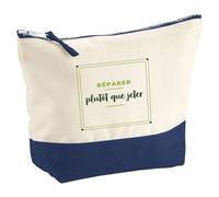 Pochette Reparer Plutot Que Jeter - Pouch - Idée Pochette Rangement Cadeau Anniversaire Fête Original Famille Travail Départ Collègue Retraite Noël. - Vert - 3-0291