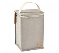 Béaba Pochette repas isotherme bébé – grand format, rangement biberons, pliable – Gris Perle