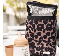 Béaba Pochette repas isotherme bébé – grande capacité, pliable, tissu imperméable – Léopard