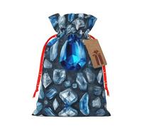 Pochette réutilisable avec cordon de serrage imprimé cristal bleu, parfaite pour les anniversaires, les anniversaires de mariage et les fêtes
