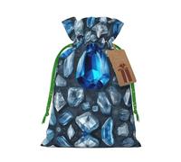 Pochette réutilisable avec cordon de serrage imprimé cristal bleu, parfaite pour les anniversaires, les anniversaires de mariage et les fêtes
