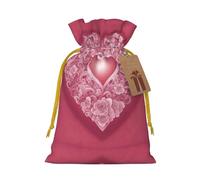 Pochette romantique avec cordon de serrage imprimé cœur pour cadeaux, sacs cadeaux adorables réutilisables, parfaits pour les bijoux et plus encore