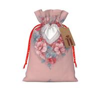 Pochette romantique avec cordon de serrage imprimé cœur pour cadeaux, sacs cadeaux adorables réutilisables, parfaits pour les bijoux et plus encore