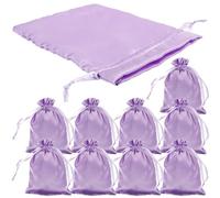 Pochette Satin Postiche 10 Pièces, Rangement à Cordon pour Toupets | Polyester et Satin, Doublure Anti-frottement, Couleur Pourpre, pour Préparation Coulisses et Paquet à Main