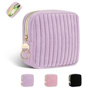 Pochette Serviette Hygiénique Fille pour Tampons Protège Slip Culotte Menstruelle Sac en Molleton Rangement Organisateur pour Serviettes Hygiéniques Cadeau Kit Premieres Régles Jeune Filles(Violet)