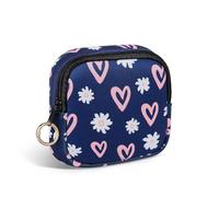 Pochette Serviette Hygiénique Fille pour Tampons Protège Slip Culotte Menstruelle Sac en Néoprène Rangement Organisateur pour Serviettes Hygiéniques Cadeau Kit Premieres Régles Jeune Filles(Bleu)