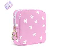 Pochette Serviette Hygiénique Sac Rangement pour Serviettes Hygiéniques Protège Slip Culotte Menstruelle Adolescent Trousse de Tampons pour Kit Premieres Regles Jeune Fille Cadeau(Papillon-Blanc