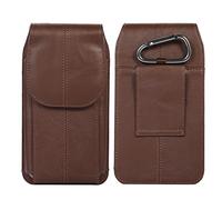 Pochette Smartphone Ceinture Cuir, Sac pour Téléphone Portable Ceinture Cuir, Ceinture Clip Sacoche Etui Universel Homme Holster Sac de Taille Sac Banane Portefeuille Coque avec Boucle de Ceinture