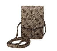 Pochette Smartphone Imprimé avec Bandoulière Porte-cartes Logo 4G Guess marron