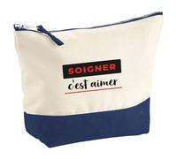 Pochette Soigner Cest Aimer - Pouch - Idée Pochette Rangement Cadeau Anniversaire Fête Original Famille Travail Départ Collègue Retraite Noël. - Noir&Rouge - 4