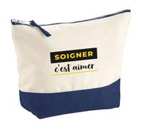 Pochette Soigner Cest Aimer - Pouch - Idée Pochette Rangement Cadeau Anniversaire Fête Original Famille Travail Départ Collègue Retraite Noël. - Noir&Jaune - 4