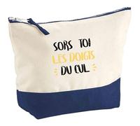 Pochette Sors-toi Les Doigts | Pouch | Idée Trousse Toilette Maquillage Cadeau Anniversaire Fête Original Famille Travail Départ Collègue Retraite
