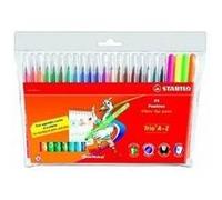 STABILO Trio A-Z - Feutre de coloriage - Étui carton x 24 feutres pointe moyenne - dont 4 fluo