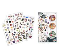 Pochette Stickers Fantastique - 200+ Autocollants Univers Féérique - 5 Planches A5 Dont Dorés et Fluffy - Dès 6 Ans - BUKI France - FK020