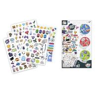 Pochette Stickers Gaming - 200+ Autocollants Jeux Vidéo & Informatique - 5 Planches A5 Dont Argentés et Fluffy - Dès 6 Ans - BUKI France - FK019