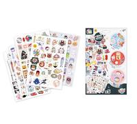 Pochette Stickers Manga & Kawaii - 200+ Autocollants Japon - 5 Planches A5 Dont Dorés et Fluffy - Dès 6 Ans - BUKI France - FK021