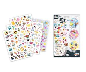 Pochette Stickers Summer - 200+ Autocollants Été & Vacances - 5 Planches A5 Dont Stickers Dorés et Fluffy - Dès 6 Ans - BUKI France - FK018