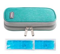 Pochette Stylos à Insuline Sac Isotherme Medicaments pour Diabétique à 2 Packs de Glace (Bleu)
