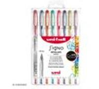 Uni Mitsubishi Pencil – Stylos roller gel Uni-Ball Signo 0,8 mm – 8 couleurs métalliques