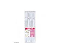 Pochette stylos roller gel Signo Pastel - Ecriture moyenne 0,7 mm - Blanc - 4 pcs