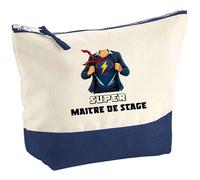 Pochette Super Maitre De Stage | Idée Fête des mères Cadeau Travail Retraite Trousse Grand Format Maquillage Toilette