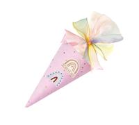 Pochette Surprise pour Frères et Sœurs, comme Petit Sac Cadeau ou pour la Rentrée des Classes, Einschulung Kleine Schultüte Décorations de Fête, ochette Cadeau pour frères et sœurs 35 cm (Rose)