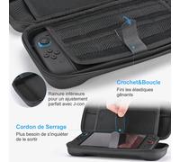 Pochette Switch 2 pour NS Switch 2 (2025),Housse Switch 2 avec 19 Emplacements pour Cartes de Jeu,Protection Switch 2 Comprenant Une Bandoulière,Une Dragonne et des Autocollants (Noir)
