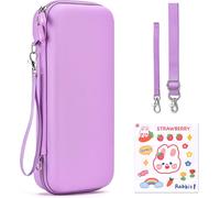 Pochette Switch 2 pour NS Switch 2 (2025),Housse Switch 2 avec 19 Emplacements pour Cartes de Jeu,Protection Switch 2 Comprenant Une Bandoulière,Une Dragonne et des Autocollants (Violet)