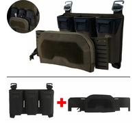 Pochette tactique administrativer avec porte-chargeurs triple multi-calibre 5.56 9mm, système de fixation MOLLE frontal, 2ème couche pour Airsoft acc-02 RG