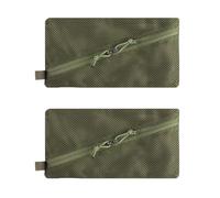 Pochette Tactique en Maille a Fermeture Éclair,Trousse de Toilette Tactique Pliable en 2 Pièces avec Boucle de Sangle Suspendue pour Porte-Monnaie,Trousse de Maquillage,Clés,Cartes