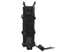 Pochette Tactique for Chargeur De Pistolet Ouvert, Compatible avec MP5/MP7/.45, Long Cordon De Choc À Clip Molle Simple, en Nylon(MCBK)