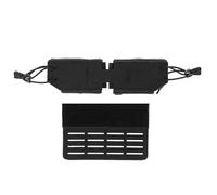 Pochette Tactique Horizontale Pendante et Plateforme de Fixation Abdominale Multifonctionnelle avec Cordelette Élastique pour Gilet Pare-balles(Black)
