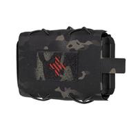 Pochette tactique IFAK à détachement rapide MOLLE, trousse de premiers secours d'urgence 2 pièces avec poignée, nylon 500D pour usage militaire, camping et randonnée(MCBK)