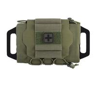 Pochette Tactique Militaire Molle Ceinture de Premiers Soins Rapide Pochette de Survie Système en Deux Parties Porte-médicaments en Rouleau Sac à poignée en hypalon Od