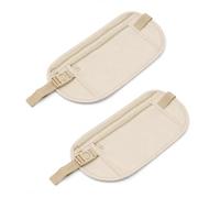 Pochette Taille Anti-Vol Invisible, Lot de 2 Khaki | Fibre polyester, port invisible sous vêtements, protection objets valeur, idéal course, unisexe, pour les excursions