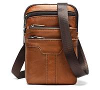 Pochette Téléphone Ceinture Cuir Homme, Sac à Bandoulière Imperméable, Porté Épaule de Randonnée Universel Smartphone, Poche Voyage Holster Messager, Housse de Transport