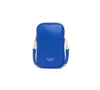 Pochette Téléphone Femme en Cuir DRAEGER PARIS - 12 x 2 x 18 cm - Pochette à bandoulière réglable - Smartphone - Chaîne torsadée - Pour la vie quotidienne, travail, shopping - Bleu