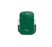 Pochette Téléphone Femme en Cuir DRAEGER PARIS - 12 x 2 x 18 cm - Pochette à bandoulière réglable - Smartphone - Chaîne torsadée - Pour la vie quotidienne, travail, shopping - Vert