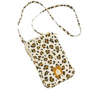 Pochette Téléphone En Gaze De Coton Matelassée Imprimé Léopard Ecru TU
