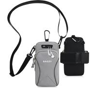Pochette Telephone Portable 7,0 Pouces Avec Bandoulière, Brassard Telephone Sport Applicable À Course À Pied, Yoga, Jogging Accessoires Pour Iphone 15 Pro/14 Pro Max (Gris)