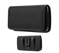 Pochette Téléphone pour Ceinture - Étui Imperméable Tissu Oxford Noir, Bande Élastique, Fermeture Sécurisée | Sacoche Ceinture Téléphone Portable pour Appareils 5.5 à 6.5 Pouces, Voyage, Randonnée, Tr