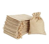 Pochette Tissu Cordon, 24 Pcs Sachet Tissu, 7 x 9 cm Petit Sac En Jute Petit Sac Toile Pochon Jute Lin, Sac Cadeau Sacs à Bijoux Pour Les Vacances, l'Artisanat, Les Cadeaux, Les Friandises, Les Bijoux