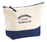 Pochette Totalement Accro à la mobylette | Pouch | Idée Trousse Toilette Maquillage Cadeau Anniversaire Fête Original Famille Travail Départ Collègue Retraite